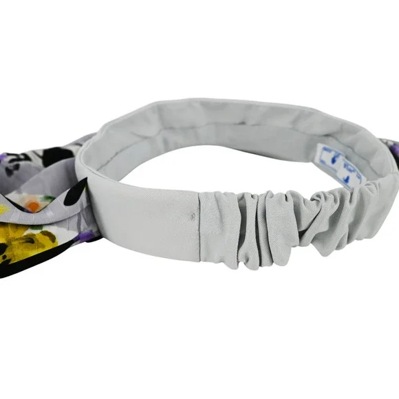 Off-White Light Gray Floral Foulard Logo Scarf Visor One  display picture 3